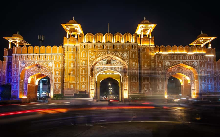 Jaipur: Heritage Evening Tour with Monkey Temple Sunset - Jal Mahal at night: the palace that looks like it floats