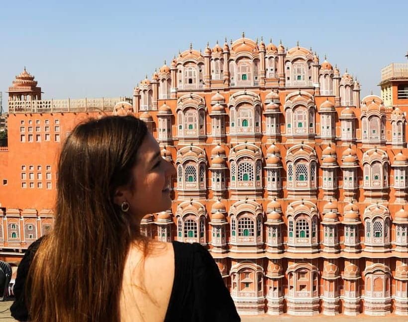 Jaipur: Private Full-Day Tour of the Heritage Pink City - Jantar Mantar and Hawa Mahal: geometry in stone, then a wind-shaped facade